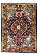 Vintage Hand Knotted Wool Area Rug 2x3 Navy Red Tribal Oriental Home Decor Boho picture