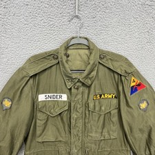 Vintage US Army M1951 Field Jacket Mens Small Olive Patches 50s Korea Military picture