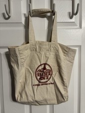 Vintage Trader Joe's Canvas Reusable Tote Bag A Unique Grocery Store RARE Tote picture