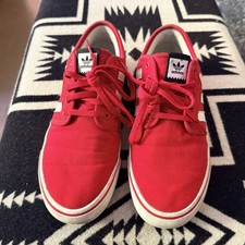 adidas Seeley Red White Canvas Skate Shoes Sneakers Men's Size 8.5 picture