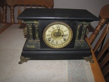 Very Clean Antique E Ingraham 4 Column Adrian Mantle Clock NOT  Running picture
