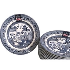 Queen's Churchill Blue Willow 4 Salad Dessert Plates England NEW 8