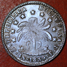 Bolivia 4 Soles 1859 KM# 123.3 picture