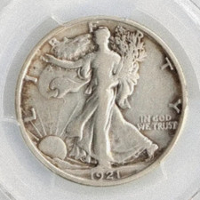1921-D Walking Liberty Half Dol. As shown in the figure - Very Fine Condition picture