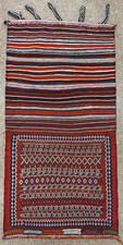 Vintage Qashqai Tribal Kilim Flatweave Handwoven Wool Oriental Rug 2x5 Bagface picture