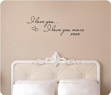 I Love You I Love You More XOXO Hugs and Kisses Hearts Anniversary Decal Sticker picture