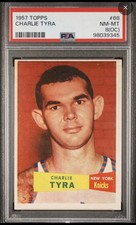 1957 TOPPS #68 CHARLIE TYRA ROOKIE RC PSA 8 picture