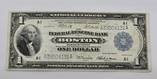 STUNNING 1918 $1 Federal Reserve Bank of Boston National Currency FLYING EAGLE picture
