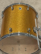 Ludwig 16 X 16” Birch Classic Floor Tom Drum Gold Sparkle Wrap Drums Drumset picture