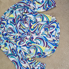 Express Boyfriend Women's XL Multicolor Abstract Collared Button-Up Blouse picture