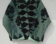 Light Green  Vintage Women's  Embroidered Velvet Jacket Bohemian Festival Coat picture