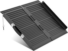 Portable Wheelchair Ramp 2FT Non-Slip Aluminum Folding Handicap Ramp Threshold picture