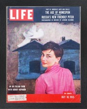 1955 Audrey Hepburn LIFE Magazine July 18 Original Framed Hollywood Wall Art Dec picture