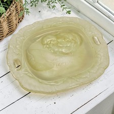 VTG Boyd Yellow Clear Slag Art Glass Hatching Chick Chicken Trinket Tray Dish 5