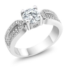 0.50 Ct Vintage Round White Zirconia Engagement Ring picture