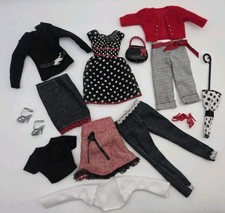 Y2K 2007 L3390 FASHION FEVER PAK BARBIE DOLL Red Black Partial Lot 13 Shoes READ picture