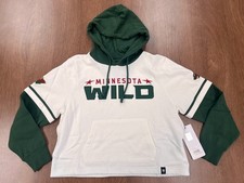 MINNESOTA WILD 47 TRIFECTA CROPPED SHORTSTOP HOOD WOMEN FLEECE JERSEY S NWT $120 picture