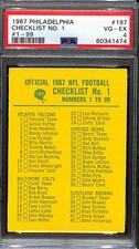 Checklist No. 1 1967 Philadelphia Card #197 #1-99 PSA 4 BA209113 picture