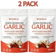 2Pack Resilia Garlic Extract 600mg Softgels (60 Count)–Odorless Aged Garlic Ext picture