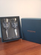 NEW Waterford Crystal Lismore Tall Wine Glasses 9.5” Goblets Set of 2 In Box picture