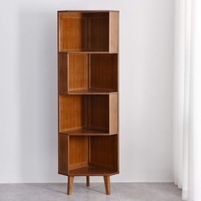 BALANBO 4-Tier Bookshelf Industrial Cube Shelf Corner Bookshelf Display Corner picture