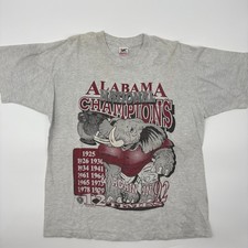 Vintage 1992 Alabama Crimson Tide National Champions T-Shirt Mens XL Gray USA picture