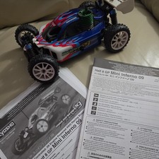 Kyosho Mini Inferno 09 1:16 4WD Nitro Hobby Grade RC Buggy Blue/White/Red  picture