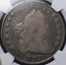 1801 DRAPED BUST DOLLAR GREAT WHOLESOME GLOSSY ANTIQUED LOOK WITH SMOOTH EVEN picture