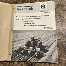 Original Vintage International Harvester Unit Planters Sales Bulletin 1962  picture