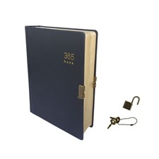 XIAMUY Vintage 365 Journal With Lock And Key, A5 Blank Page Diary A5, black  picture
