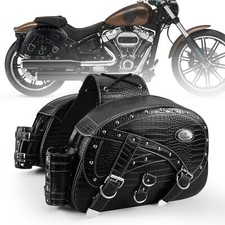 Motorcycle PU Leather Saddlebags Luggage Waterproof For Harley Dyna Wide Glide picture