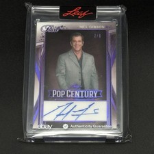 Mel Gibson Signed Leaf Pearl Pop Century Signature Trading Card #2/6 picture