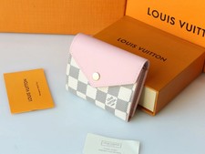 LOUIS Zoé Damier Azur Pink Leather Compact Wallet picture