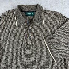 Vintage Tundra Canada Polo Shirt Mens XL Knitted Drop Shoulder Golf Baggy 90s picture
