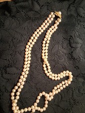 Beautiful Vintage Double Stranded Faux Pearl Necklace picture
