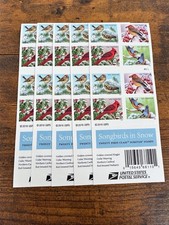 Genuine USPS Forever Stamps – Songbirds – 5 Sheets of 20 – 100 Stamps picture