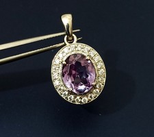 16.60 Ct Natural Alexandrite Pendant – Certified Color-Change Gem in Silver 925 picture
