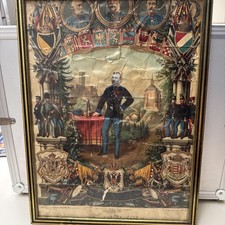 Antique 1899 Austro-Hungarian KuK Service Commemoration Certificate Framed picture