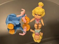 Coleco Flintstone Kids Dreamchip Gemstone & Her Stone Wheel Tricycle Rare Figure picture