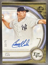 Gerrit Cole 2025 Topps Five Star #FSA-GC Auto Aqua 32/75 Yankees picture