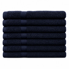 Bath Towels | 100% Cotton | 27 x 54 | Solid Navy Blue | 430 GSM picture