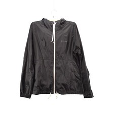 Columbia Men's Center Ridge Hooded Windbreaker Jacket Medium Black picture