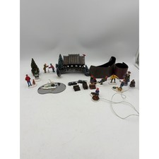Lemax Christmas Village Misc Accessories Figurines Lot Bridge Light Up Campfire picture