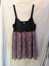 Torrid Babydoll Spaghetti Strap Top Size 1 Floral picture