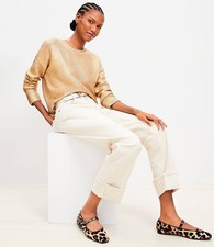 NWT $99 LOFT Gold Sparkle Coated Foiled Sweater Women Size M (A8) picture