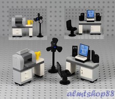 LEGO - Office Desk w/ Printer Computer Monitor - Minifigure Desktop Screen Chair picture
