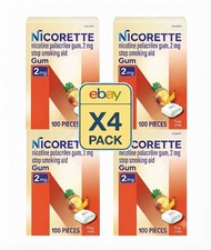 Nicorette Fruit Chill 2mg Gum - 100 Count Per Box - 4 Pack picture