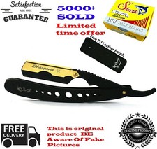 Professional Barber Hair Shaving Razor Straight Edge Folding Knife + 100 Blades picture