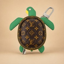 Louis Vuitton LV Monogram Green Turtle Mini Pouch Keychain Bag Charm picture