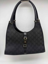 Pre-Owned Gucci Black Canvas Monogram Vintage Jackie Shoulder Bag picture